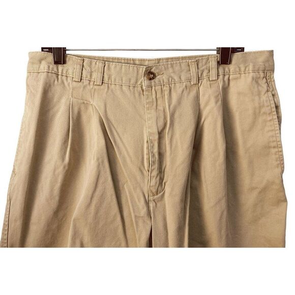 Perry Ellis Mens Size 38 Khaki Shorts 100% Cotton - Picture 2 of 4